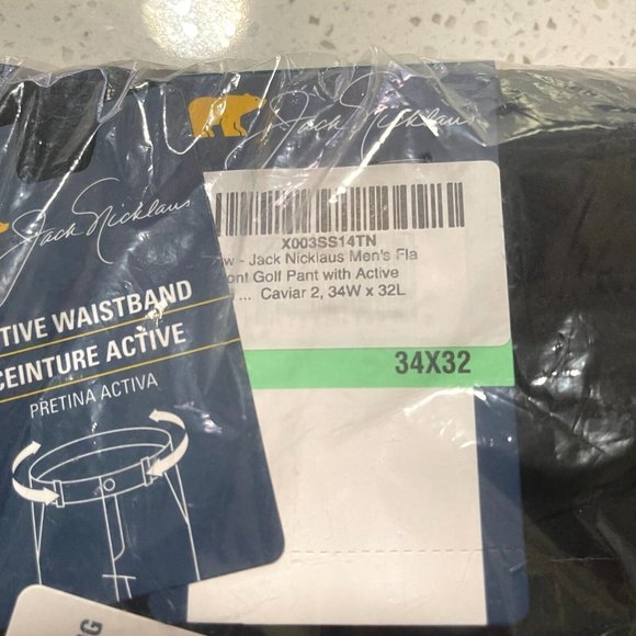 Jack Nicklaus Men's Flat Front Golf Pants Active Waistband Caviar 2 NEW W/ TAGS - Picture 3 of 8